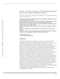 FCNCP: A Coupled Nonnegative CANDECOMP/PARAFAC Decomposition Based on
  Federated Learning