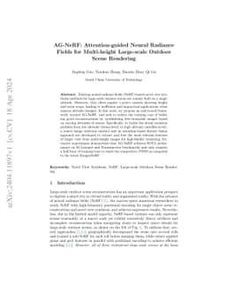 AG-NeRF: Attention-guided Neural Radiance Fields for Multi-height
  Large-scale Outdoor Scene Rendering