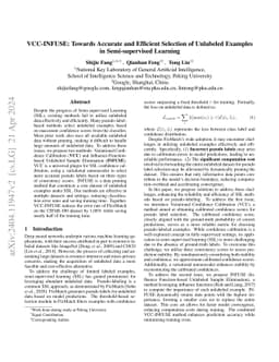 VCC-INFUSE: Towards Accurate and Efficient Selection of Unlabeled
  Examples in Semi-supervised Learning
