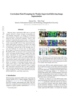 Curriculum Point Prompting for Weakly-Supervised Referring Image
  Segmentation