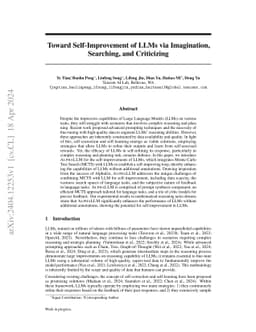 Toward Self-Improvement of LLMs via Imagination, Searching, and
  Criticizing