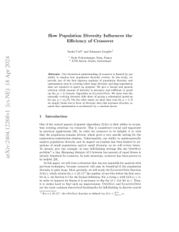How Population Diversity Influences the Efficiency of Crossover