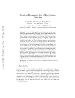 Gradient-Regularized Out-of-Distribution Detection