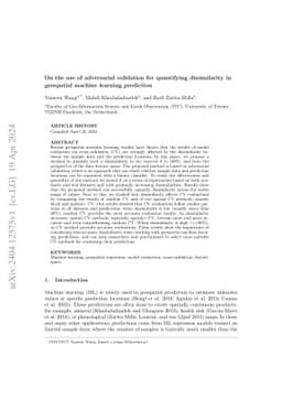 On the use of adversarial validation for quantifying dissimilarity in geospatial machine learning prediction