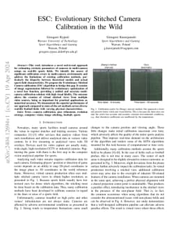 ESC: Evolutionary Stitched Camera Calibration in the Wild