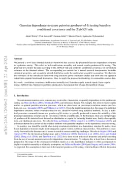 Gaussian dependence structure pairwise goodness-of-fit testing based on
  conditional covariance and the 20/60/20 rule