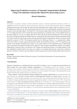 Improving Prediction Accuracy of Semantic Segmentation Methods Using
  Convolutional Autoencoder Based Pre-processing Layers