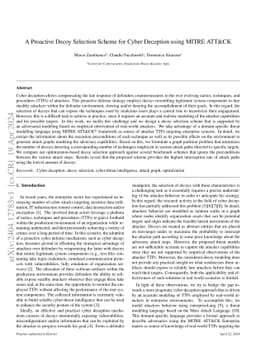 A Proactive Decoy Selection Scheme for Cyber Deception using MITRE
  ATT&CK