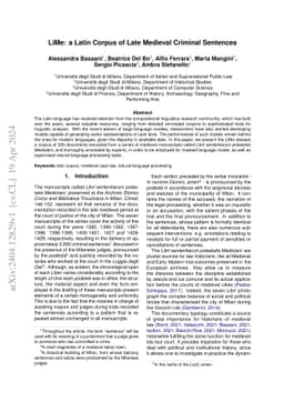 LiMe: a Latin Corpus of Late Medieval Criminal Sentences