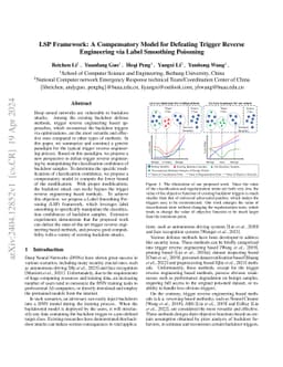 LSP Framework: A Compensatory Model for Defeating Trigger Reverse
  Engineering via Label Smoothing Poisoning