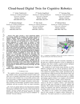 Cloud-based Digital Twin for Cognitive Robotics