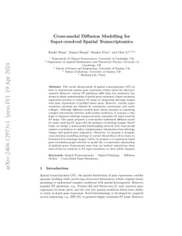 Cross-modal Diffusion Modelling for Super-resolved Spatial
  Transcriptomics