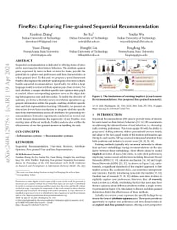 FineRec:Exploring Fine-grained Sequential Recommendation