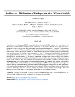 RadRotator: 3D Rotation of Radiographs with Diffusion Models