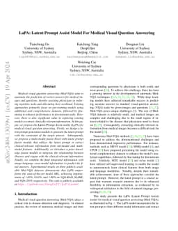 LaPA: Latent Prompt Assist Model For Medical Visual Question Answering