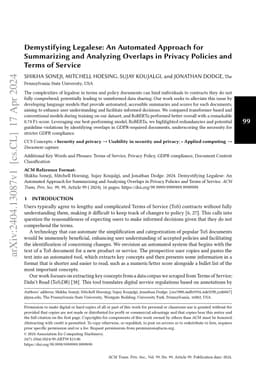 Demystifying Legalese: An Automated Approach for Summarizing and
  Analyzing Overlaps in Privacy Policies and Terms of Service