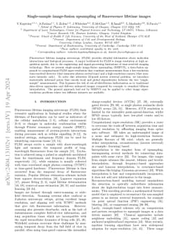 Single-sample image-fusion upsampling of fluorescence lifetime images