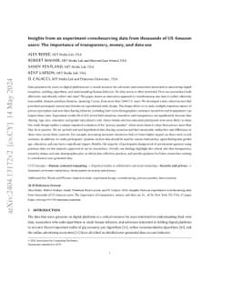Insights from an experiment crowdsourcing data from thousands of US
  Amazon users: The importance of transparency, money, and data use