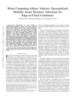 When Computing follows Vehicles: Decentralized Mobility-Aware Resource
  Allocation for Edge-to-Cloud Continuum