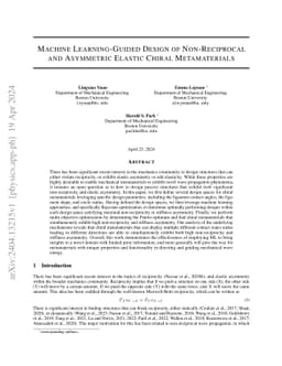 Machine Learning-Guided Design of Non-Reciprocal and Asymmetric Elastic
  Chiral Metamaterials