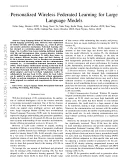 Personalized Wireless Federated Learning for Large Language Models