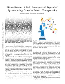 Generalization of Task Parameterized Dynamical Systems using Gaussian
  Process Transportation