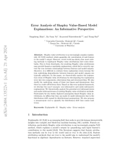 Error Analysis of Shapley Value-Based Model Explanations: An Informative
  Perspective