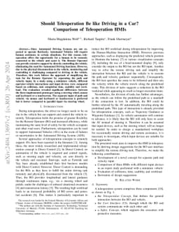 Should Teleoperation Be like Driving in a Car? Comparison of
  Teleoperation HMIs