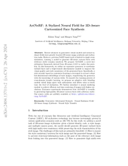 ArtNeRF: A Stylized Neural Field for 3D-Aware Cartoonized Face Synthesis