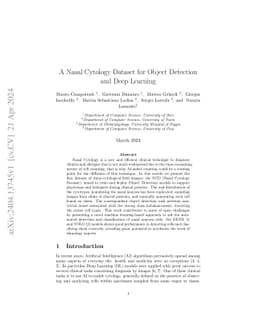 A Nasal Cytology Dataset for Object Detection and Deep Learning