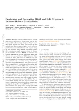 Combining and Decoupling Rigid and Soft Grippers to Enhance Robotic
  Manipulation