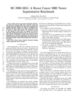 BC-MRI-SEG: A Breast Cancer MRI Tumor Segmentation Benchmark