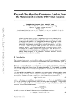 Plug-and-Play Algorithm Convergence Analysis From The Standpoint of
  Stochastic Differential Equation