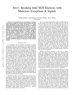 SIGY: Breaking Intel SGX Enclaves with Malicious Exceptions & Signals