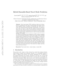 Hybrid Ensemble-Based Travel Mode Prediction