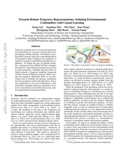 Towards Robust Trajectory Representations: Isolating Environmental
  Confounders with Causal Learning