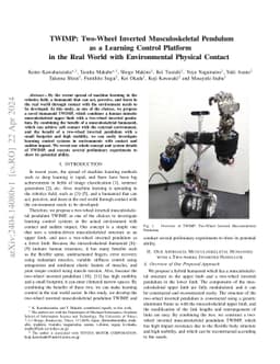 TWIMP: Two-Wheel Inverted Musculoskeletal Pendulum as a Learning Control
  Platform in the Real World with Environmental Physical Contact