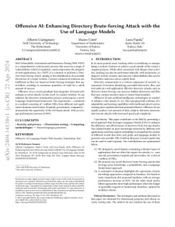 Offensive AI: Enhancing Directory Brute-forcing Attack with the Use of
  Language Models