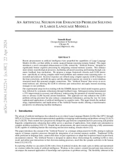 An Artificial Neuron for Enhanced Problem Solving in Large Language
  Models