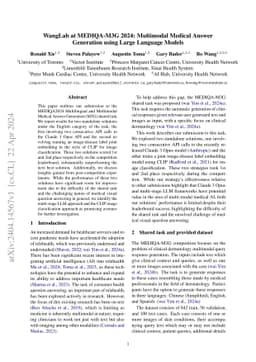 WangLab at MEDIQA-M3G 2024: Multimodal Medical Answer Generation using
  Large Language Models