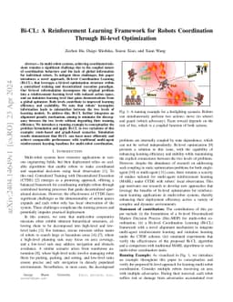 Bi-CL: A Reinforcement Learning Framework for Robots Coordination
  Through Bi-level Optimization