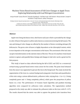 Machine Vision-Based Assessment of Fall Color Changes and its Relationship with Leaf Nitrogen Concentration