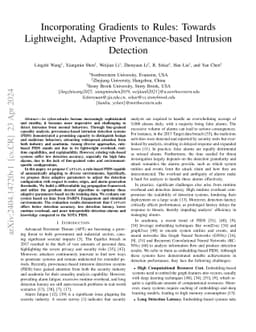 Incorporating Gradients to Rules: Towards Lightweight, Adaptive
  Provenance-based Intrusion Detection