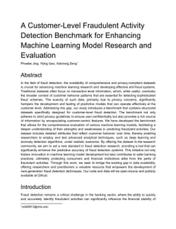 A Customer Level Fraudulent Activity Detection Benchmark for Enhancing
  Machine Learning Model Research and Evaluation