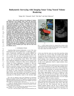 Bathymetric Surveying with Imaging Sonar Using Neural Volume Rendering