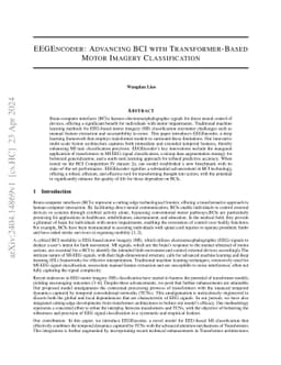 EEGEncoder: Advancing BCI with Transformer-Based Motor Imagery
  Classification