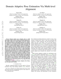 Domain adaptive pose estimation via multi-level alignment