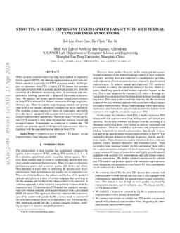 StoryTTS: A Highly Expressive Text-to-Speech Dataset with Rich Textual
  Expressiveness Annotations