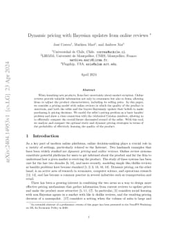 Dynamic pricing with Bayesian updates from online reviews
