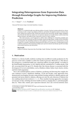 Integrating Heterogeneous Gene Expression Data through Knowledge Graphs
  for Improving Diabetes Prediction